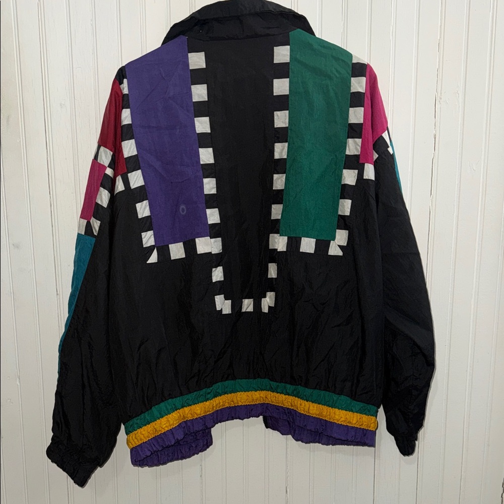 Vintage 80's/90's QS international color block windbreaker Size -Medium - Picture 5 of 8